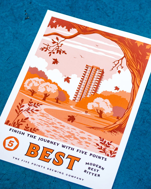 A3/A4 Five Points Best Seasonal Illustration Print