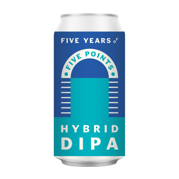 An illustration of a can of Five Points Hybrid DIPA