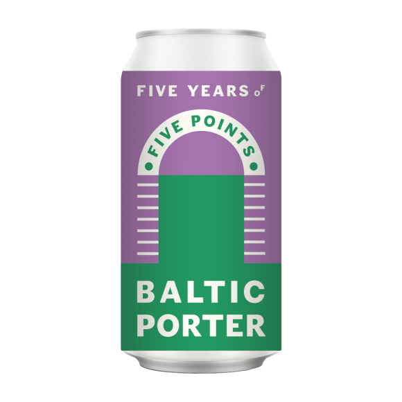 An illustration of a can of Five Points Baltic Porter