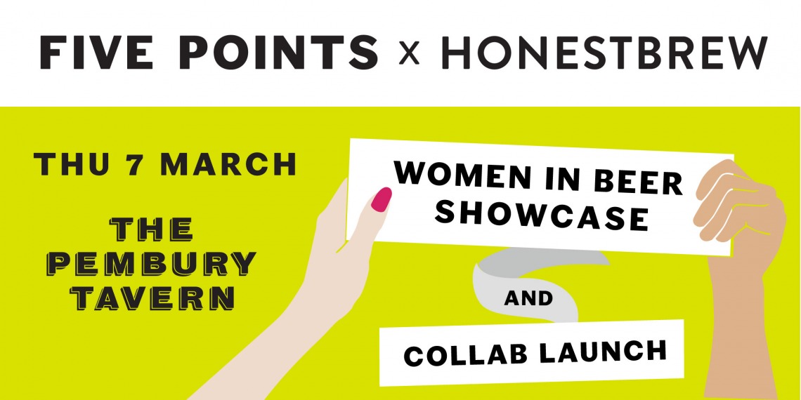 A flyer for the Five Points x Honestbrew women in beer showcase